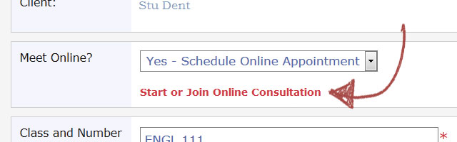Example of how to start or join an Online Consultation