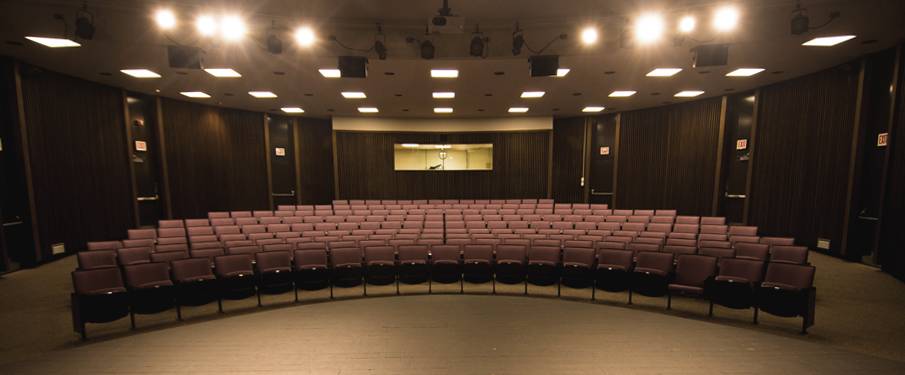 Wide shot of the Lecture/Recital Hall available for rental.